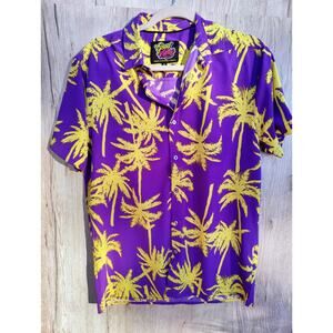 Good‎ Vibes Men's Hawaiian Button up shirt Vacation Beachy Surf wear  Sz. S